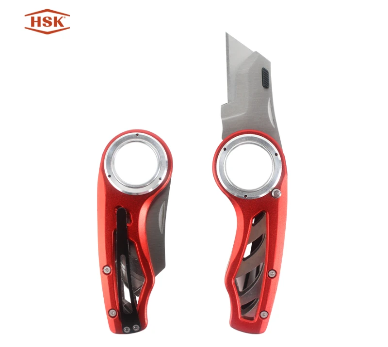 سكين متعدد الاستخدامات بحلقة حمراء قابلة للطي k101، أداة قطع EDC ذات شفرة شديدة التحمل وقابلة للاستب