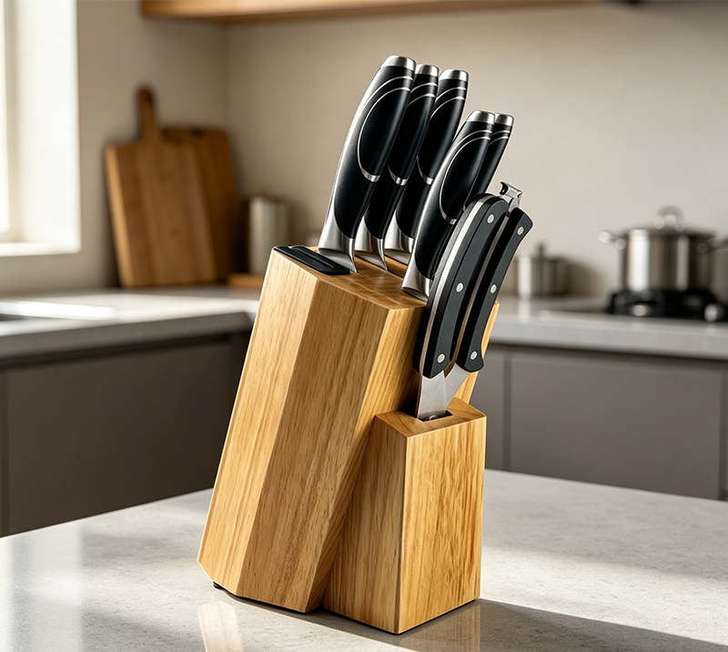 D-D002A 8PCS Forged Stainless Steel Kitchen Knife Set with ABS Handle
