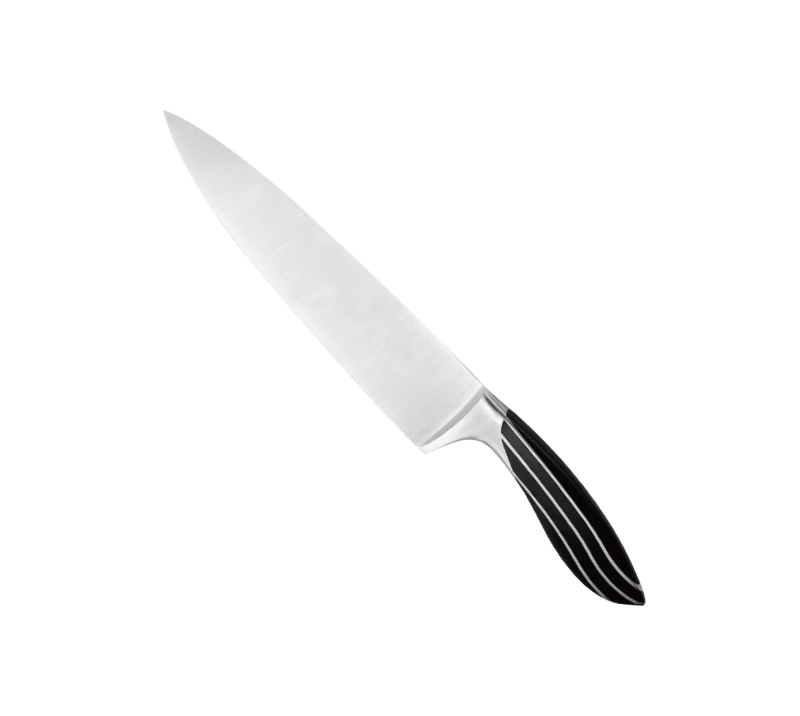 D-D004A 8PCS High Quality Stainless Steel Kitchen Knife Set with Wooden Block & Build-in Sharpener