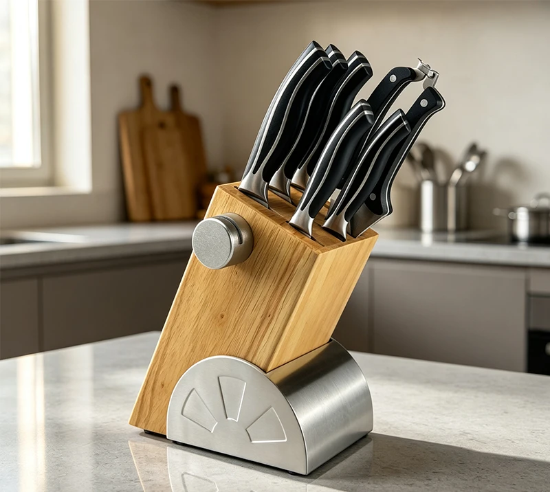 D-D003C 8PCS Ergonomic Handle High Carbon Stainless Steel Chef Knives for Home Kitchen
